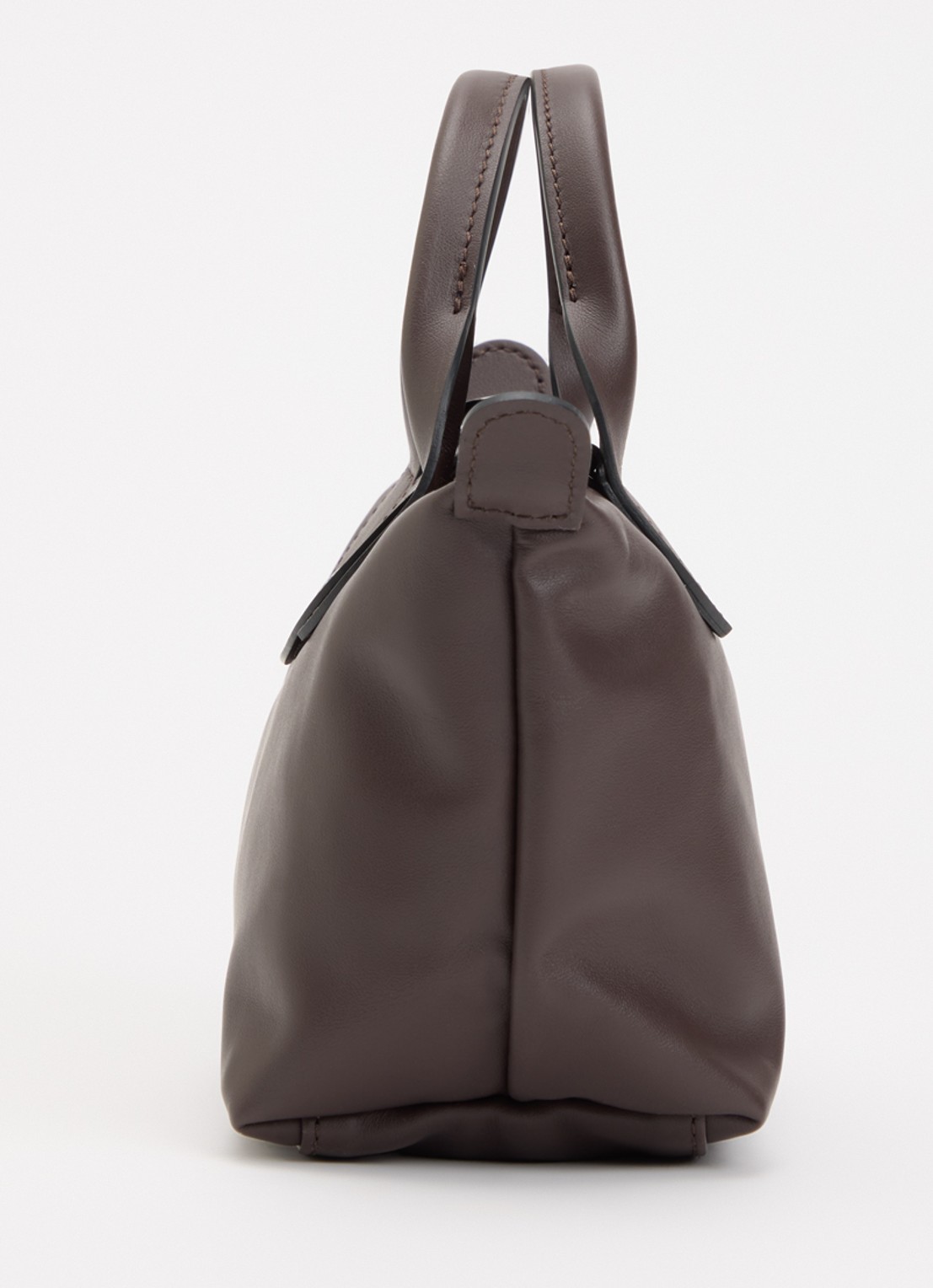Longchamp Le Pliage Xtra handtas XS van leer - detail 2 donkerbruin