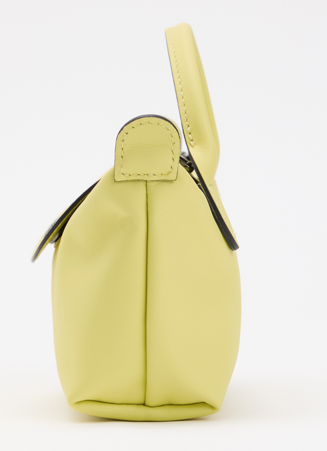 Longchamp Le Pliage Xtra handtas XS van leer - detail 2 geel