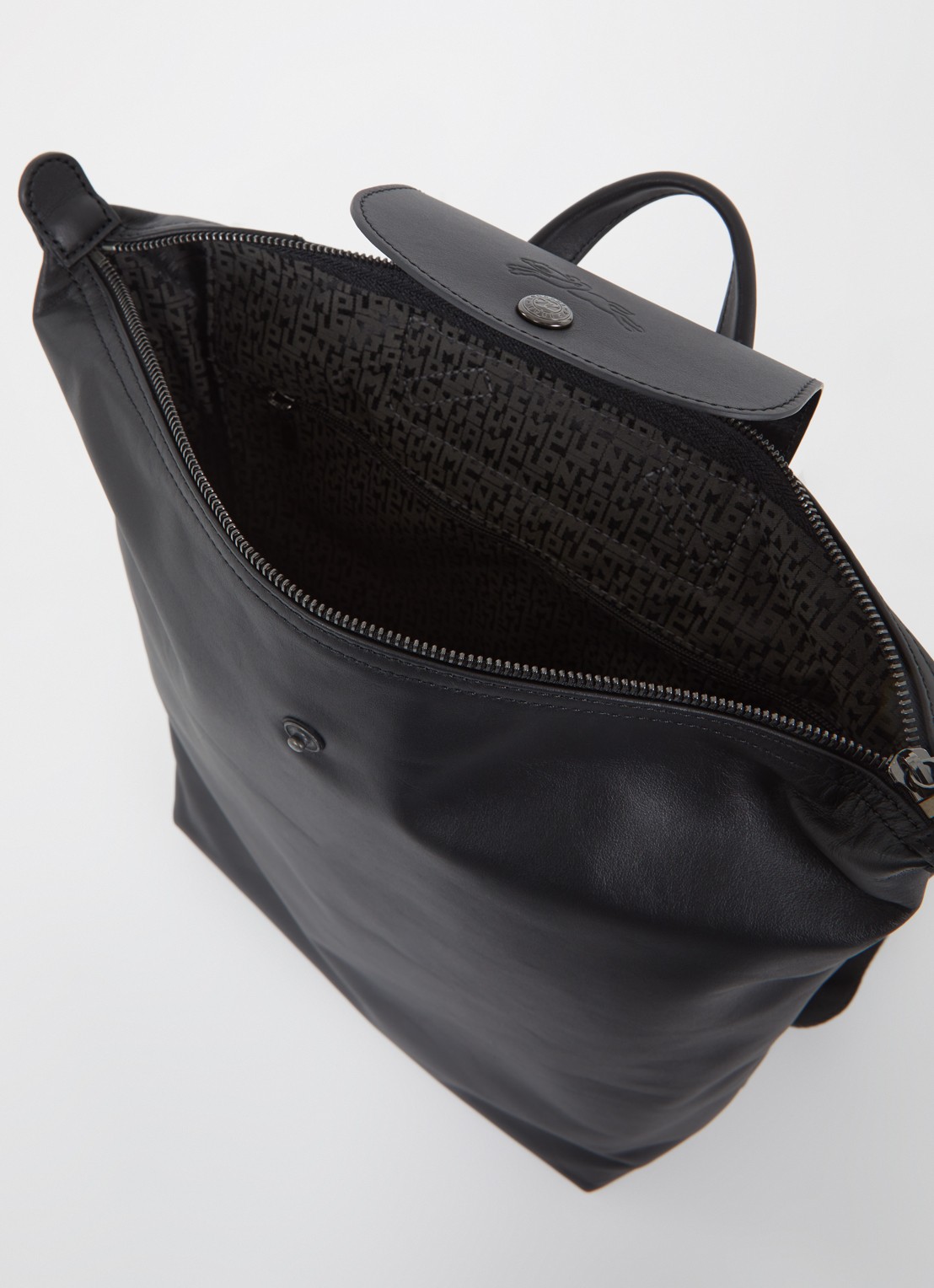 Longchamp Le Pliage Xtra rugzak M van leer - detail 2 zwart
