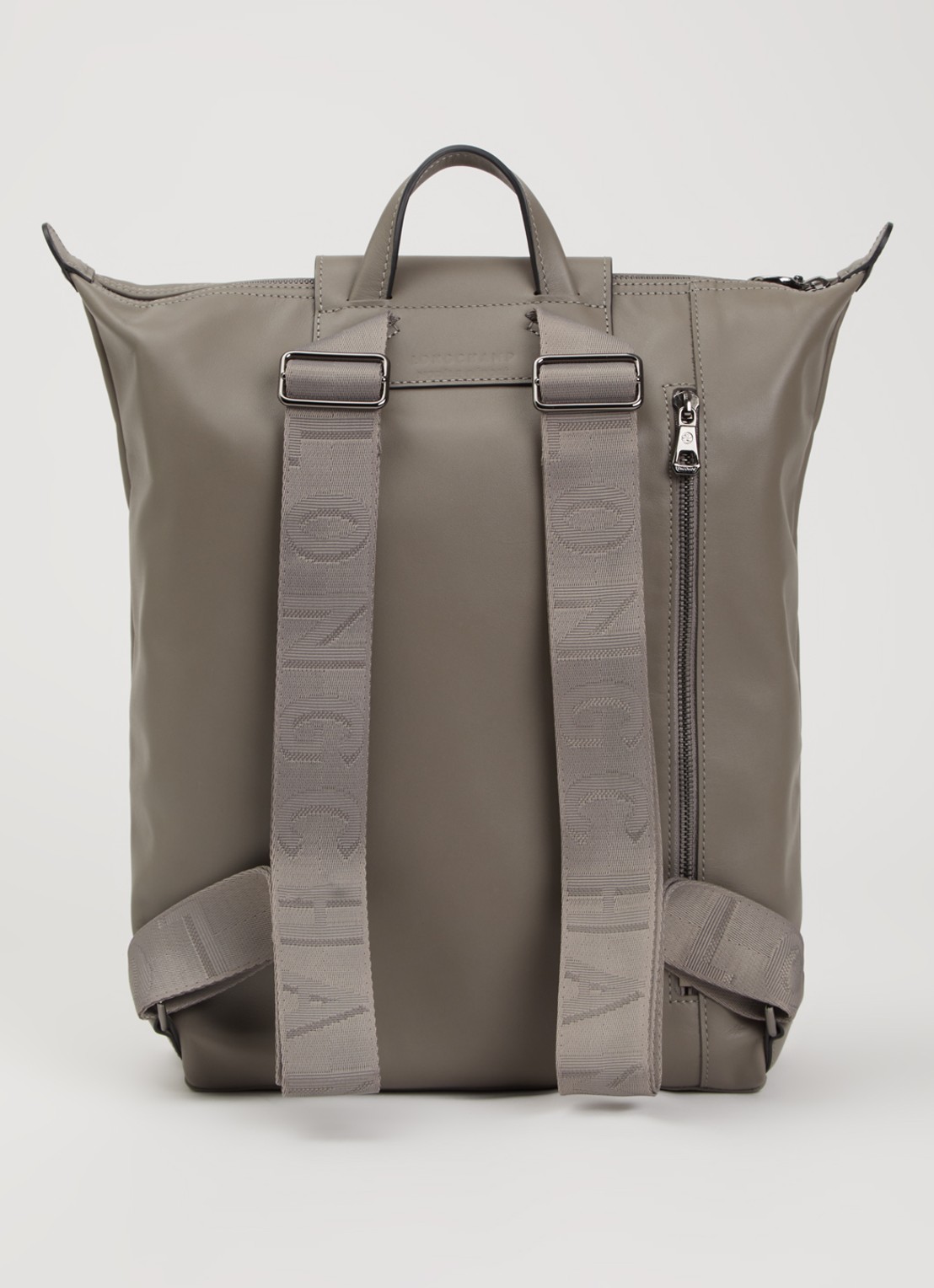 Longchamp Le Pliage Xtra rugzak M van leer - achterkant taupe