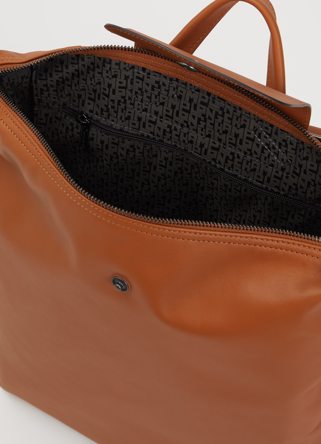 Longchamp Le Pliage Xtra rugzak M van leer - detail 3 oranjebruin