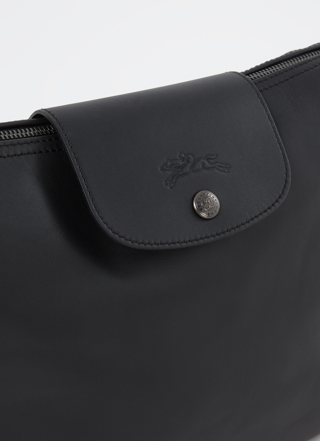 Longchamp Le Pliage Xtra schoudertas M van leer - detail 6 zwart