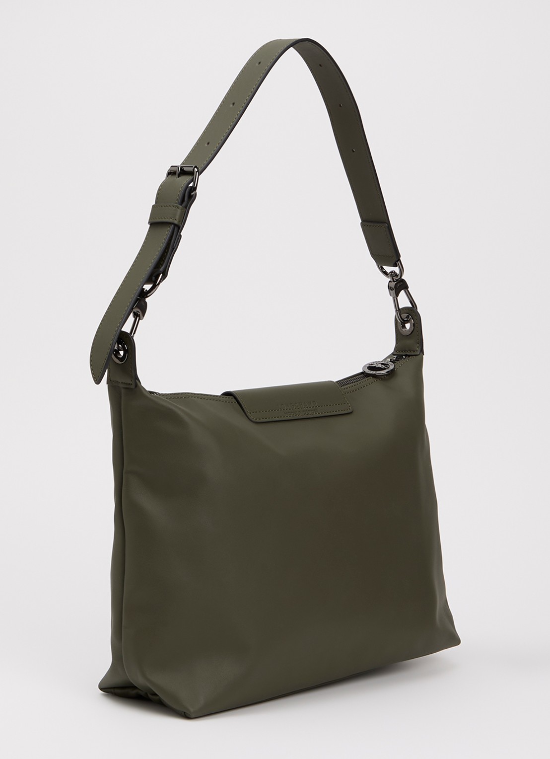 Longchamp Le Pliage Xtra schoudertas M van leer - achterkant 4 bronsgroen