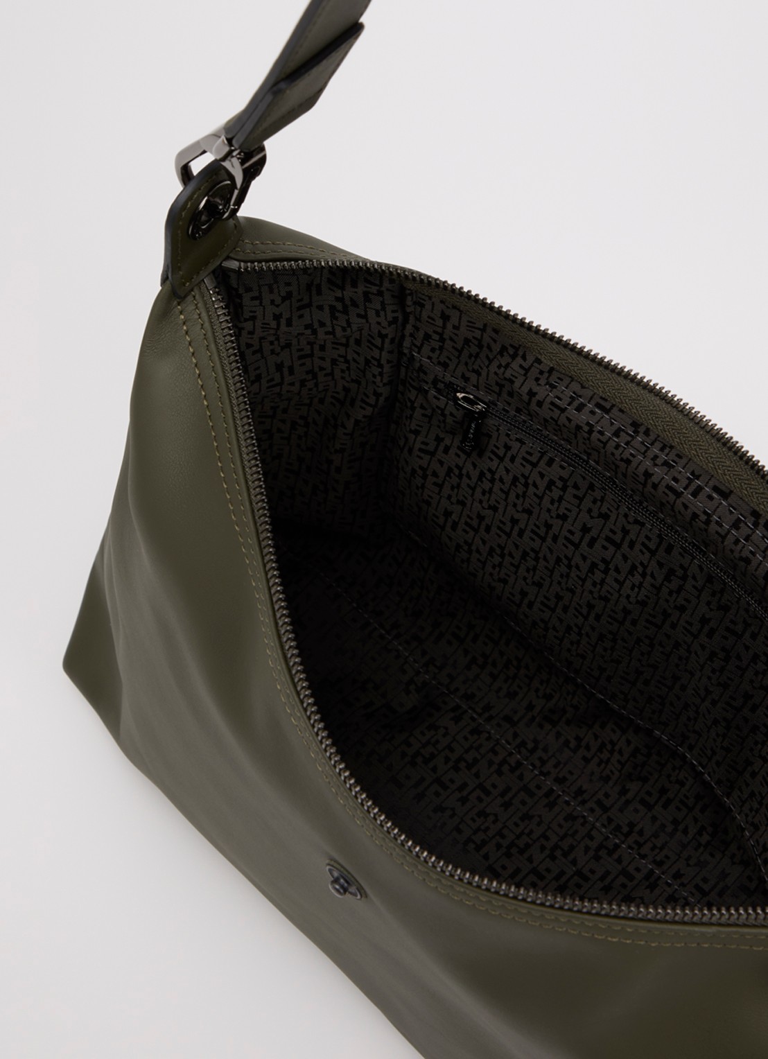 Longchamp Le Pliage Xtra schoudertas M van leer - detail bronsgroen