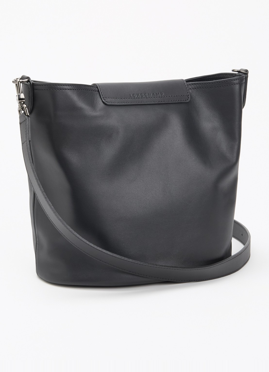 Longchamp Le Pliage Xtra schoudertas M van leer - achterkant 6 zwart