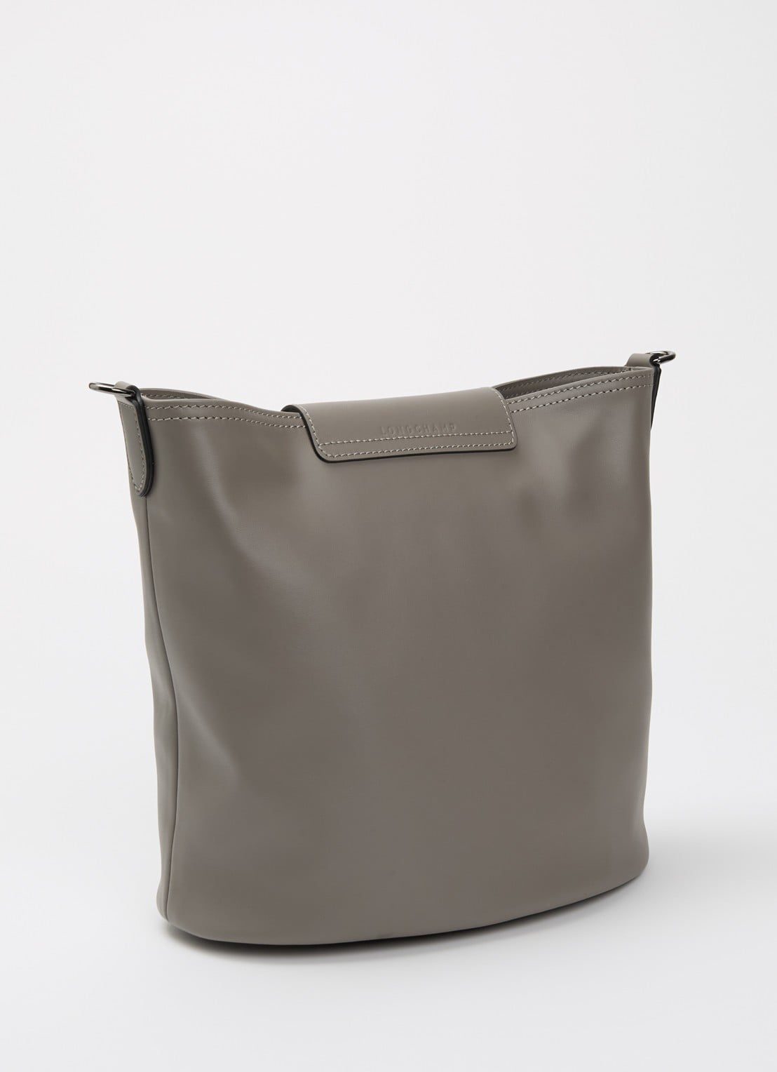 Longchamp Le Pliage Xtra schoudertas M van leer - achterkant 3 blauwgrijs