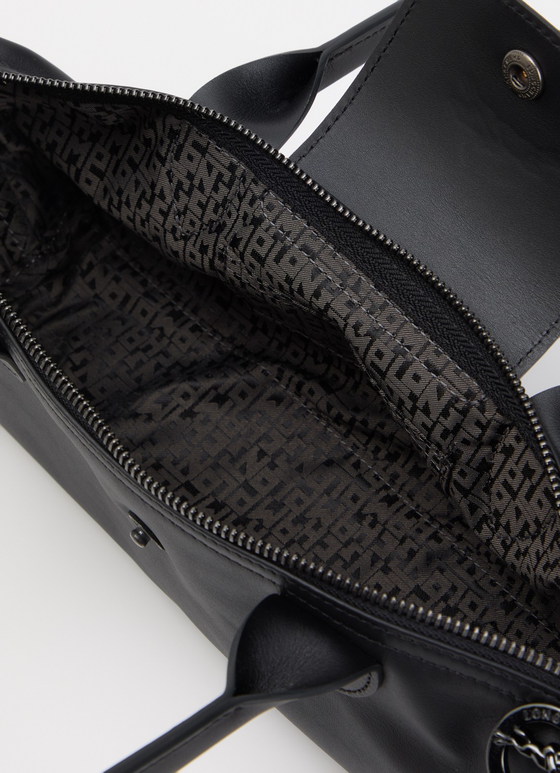 Longchamp Le Pliage Xtra schoudertas M van leer - detail zwart