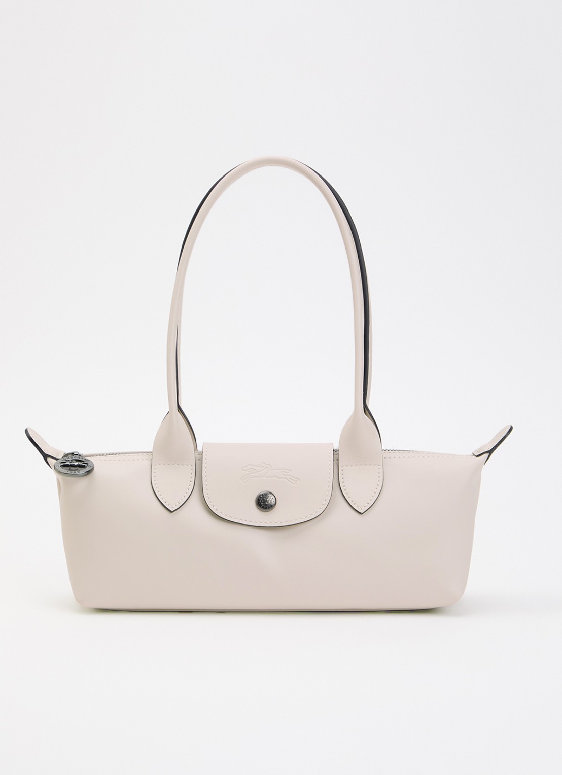 Longchamp Le Pliage Xtra schoudertas M van leer - voorkant creme