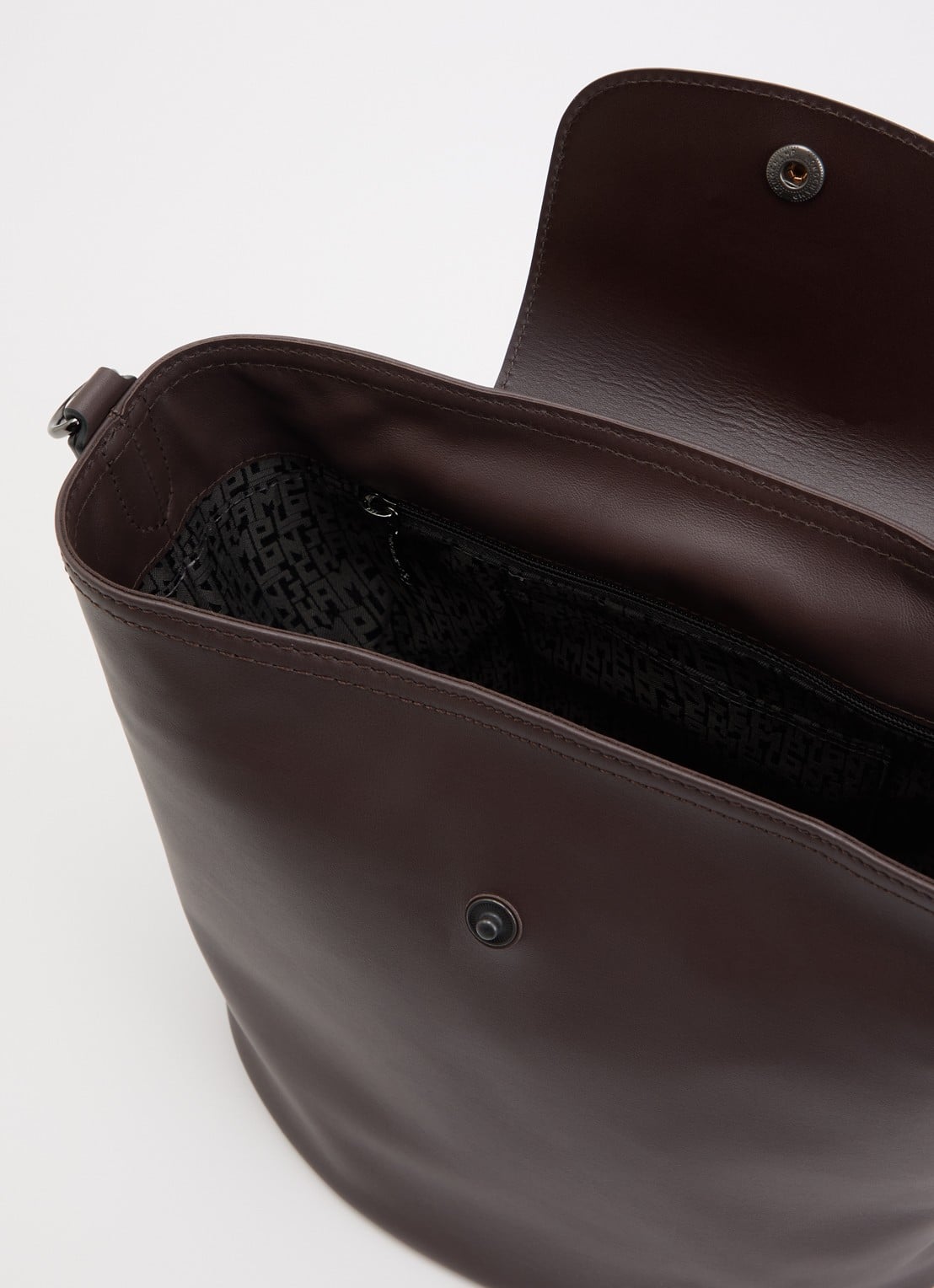 Longchamp Le Pliage Xtra schoudertas M van leer - detail 4 donkerbruin