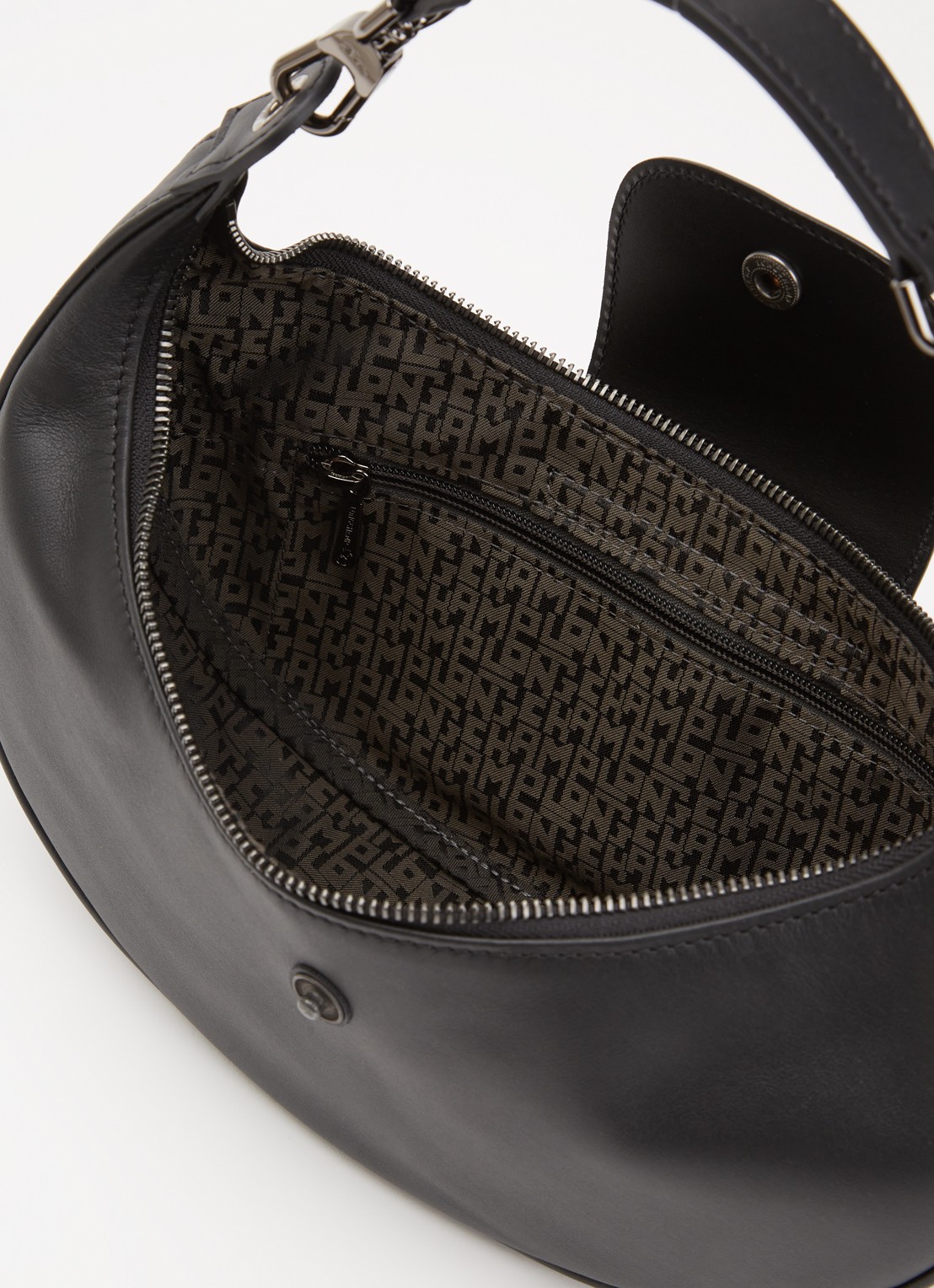 Longchamp Le Pliage Xtra schoudertas S van leer - detail 4 zwart