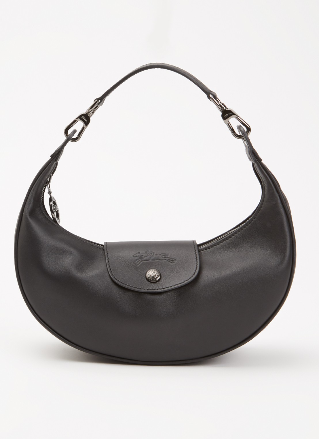 Longchamp Le Pliage Xtra schoudertas S van leer - voorkant 2 zwart