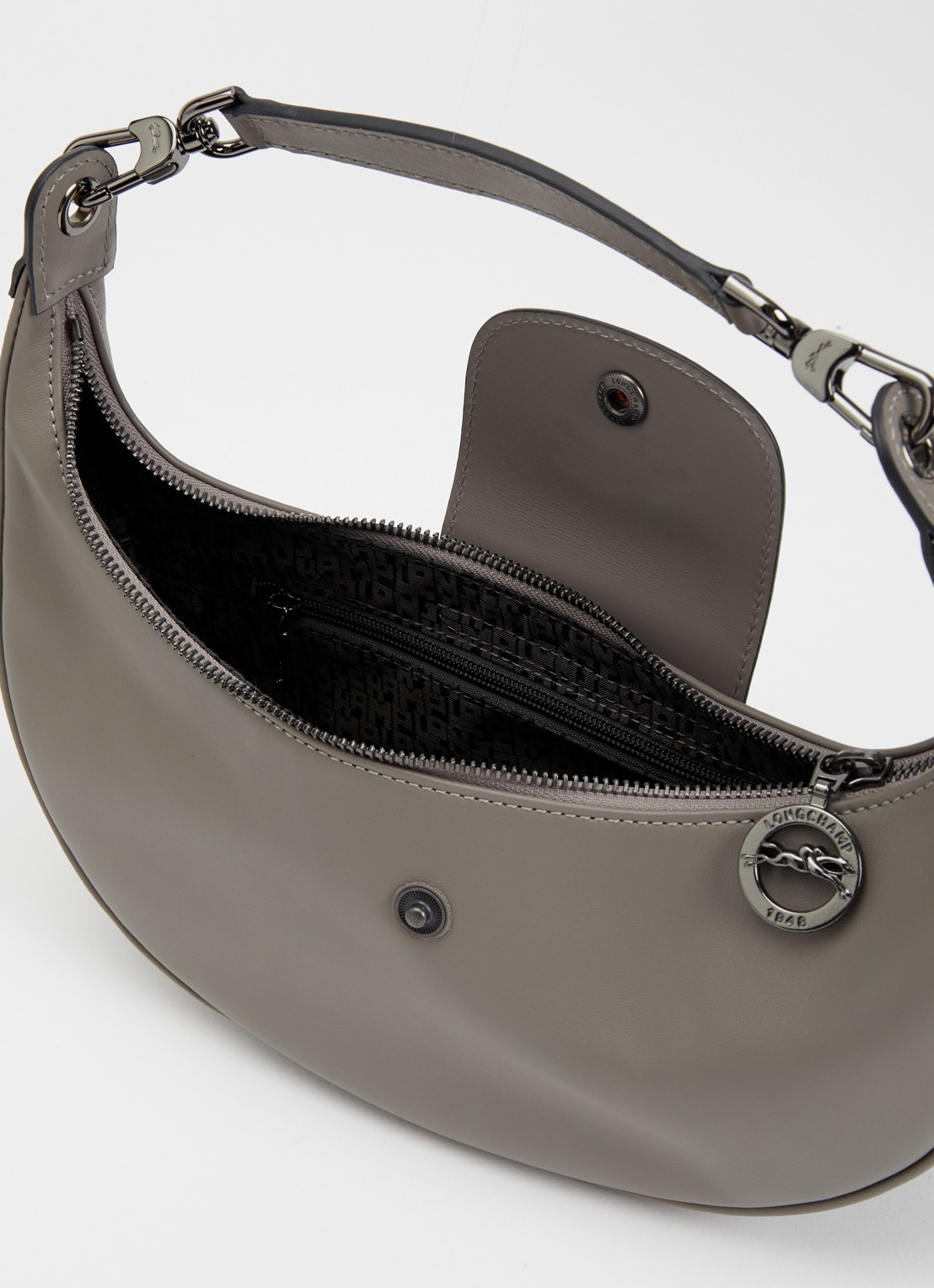 Longchamp Le Pliage Xtra schoudertas S van leer - detail grijs