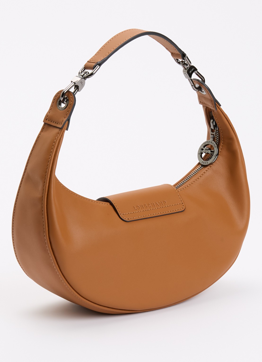 Longchamp Le Pliage Xtra schoudertas S van leer - achterkant roestbruin