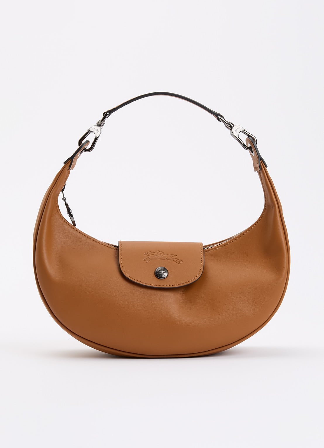 Longchamp Le Pliage Xtra schoudertas S van leer - voorkant 5 roestbruin
