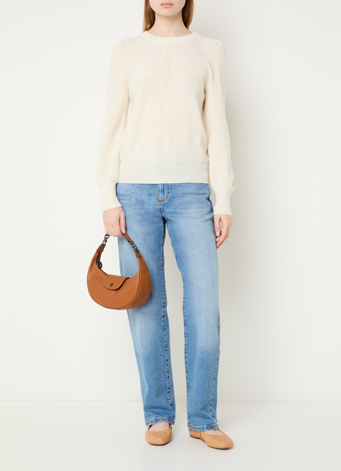 Longchamp Le Pliage Xtra schoudertas S van leer - voorkant 6 roestbruin