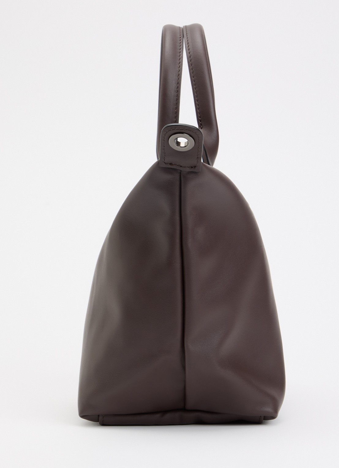 Longchamp Le Pliage Xtra schoudertas S van leer - detail 2 donkerbruin