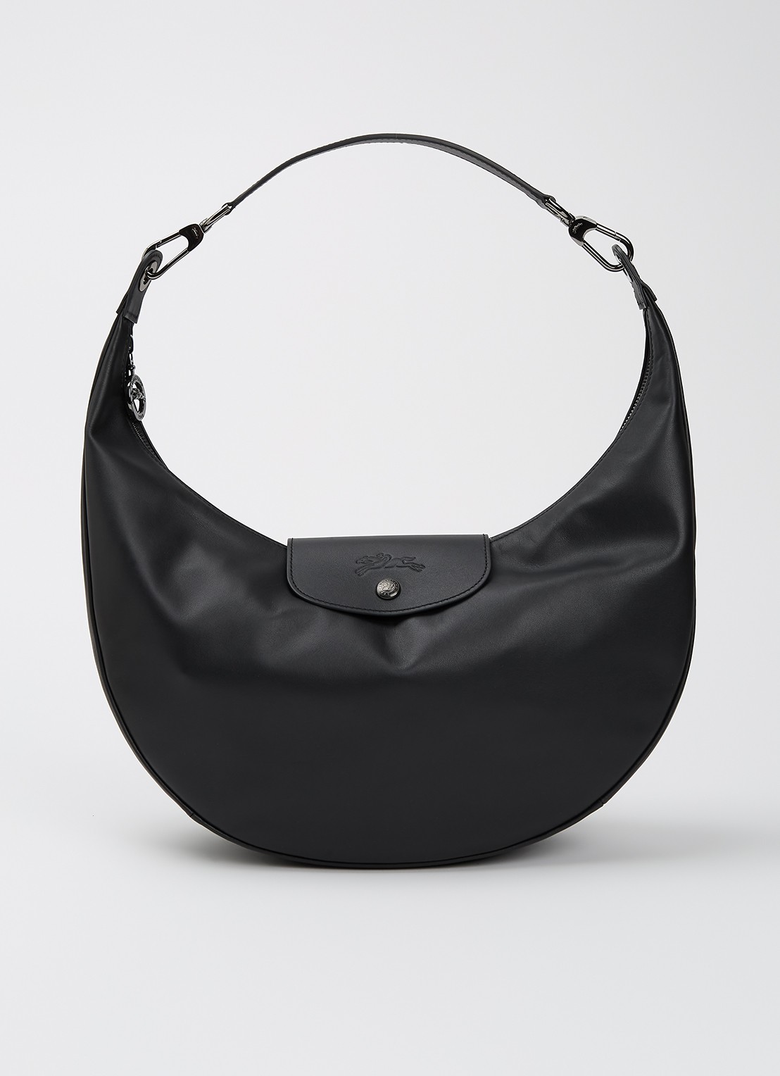 Longchamp Le Pliage Xtra schoudertas van leer - voorkant zwart
