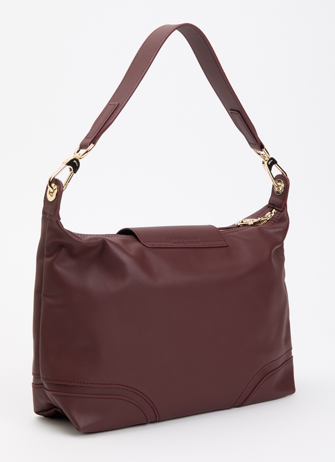 Longchamp Le Pliage Xtra schoudertas van leer - achterkant bordeauxrood