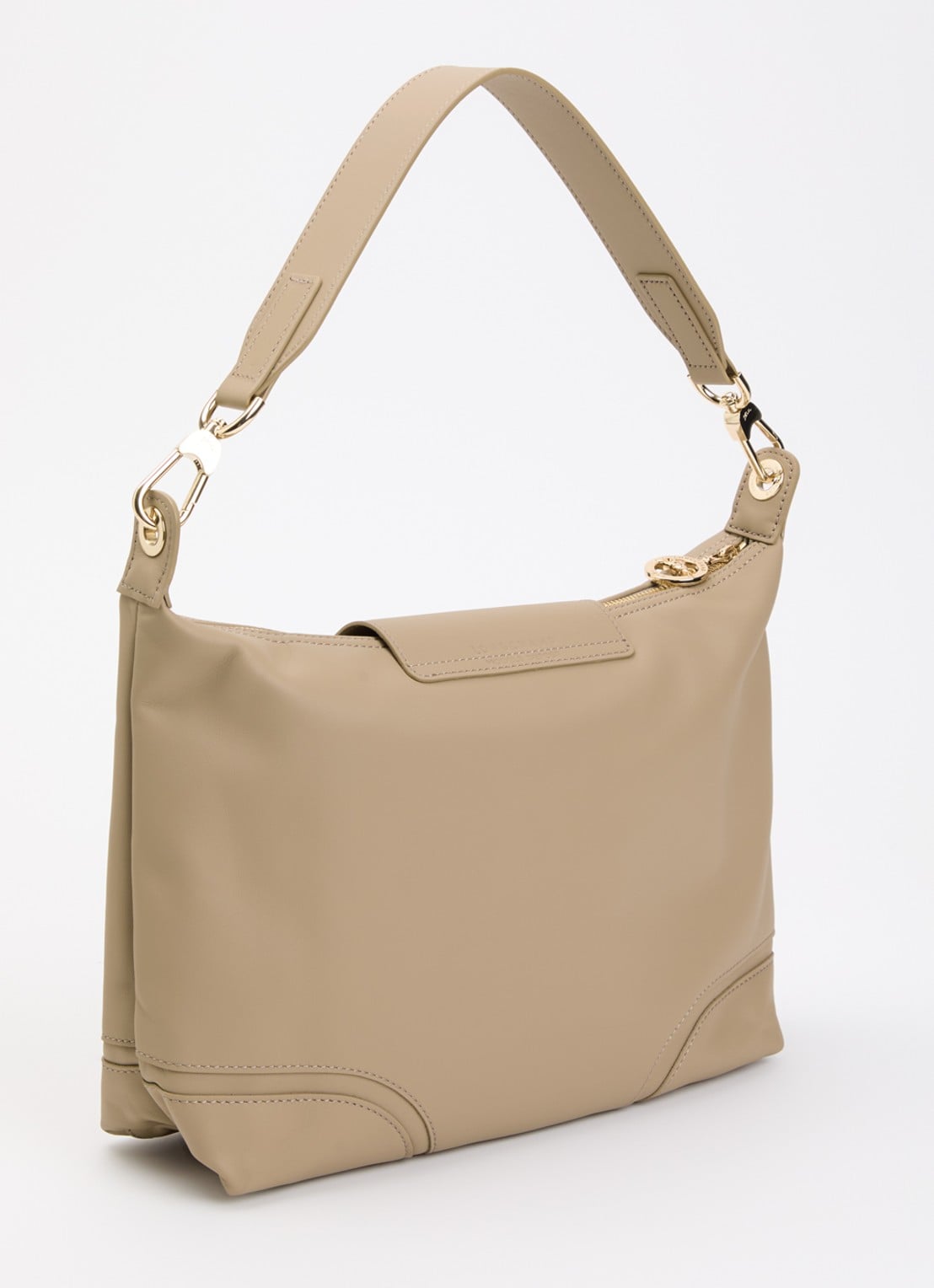 Longchamp Le Pliage Xtra schoudertas van leer - achterkant khaki