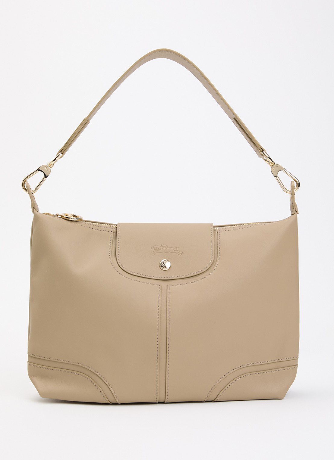Longchamp Le Pliage Xtra schoudertas van leer - voorkant 2 khaki