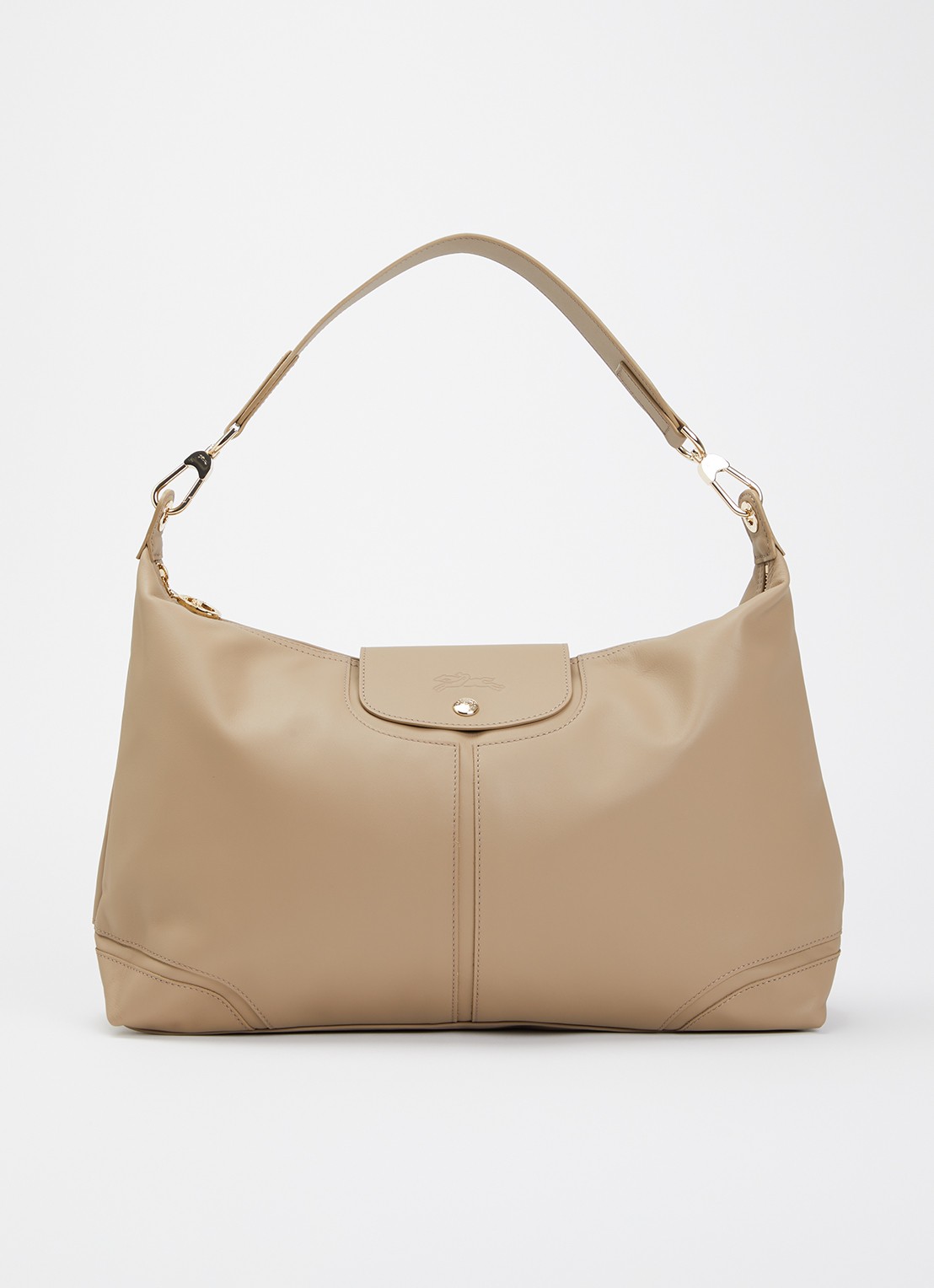 Longchamp Le Pliage Xtra schoudertas van leer - voorkant 4 beige
