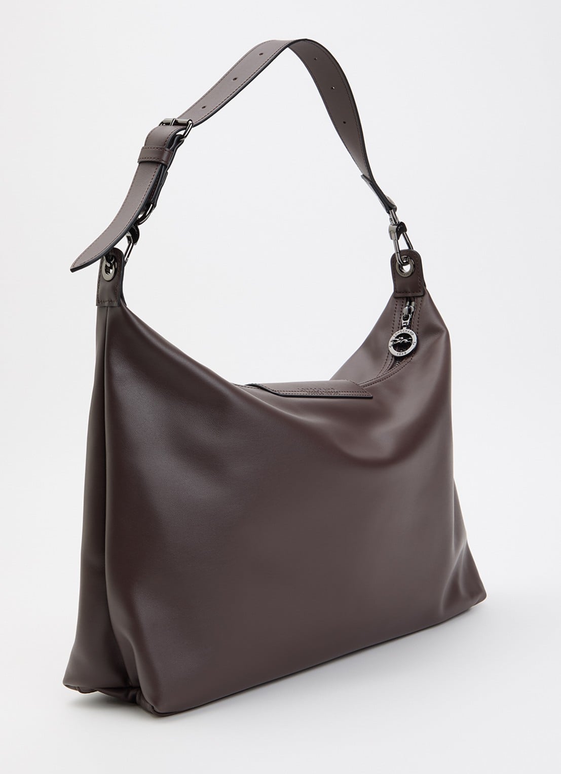 Longchamp Le Pliage Xtra schoudertas XL van leer - achterkant 3 donkerbruin