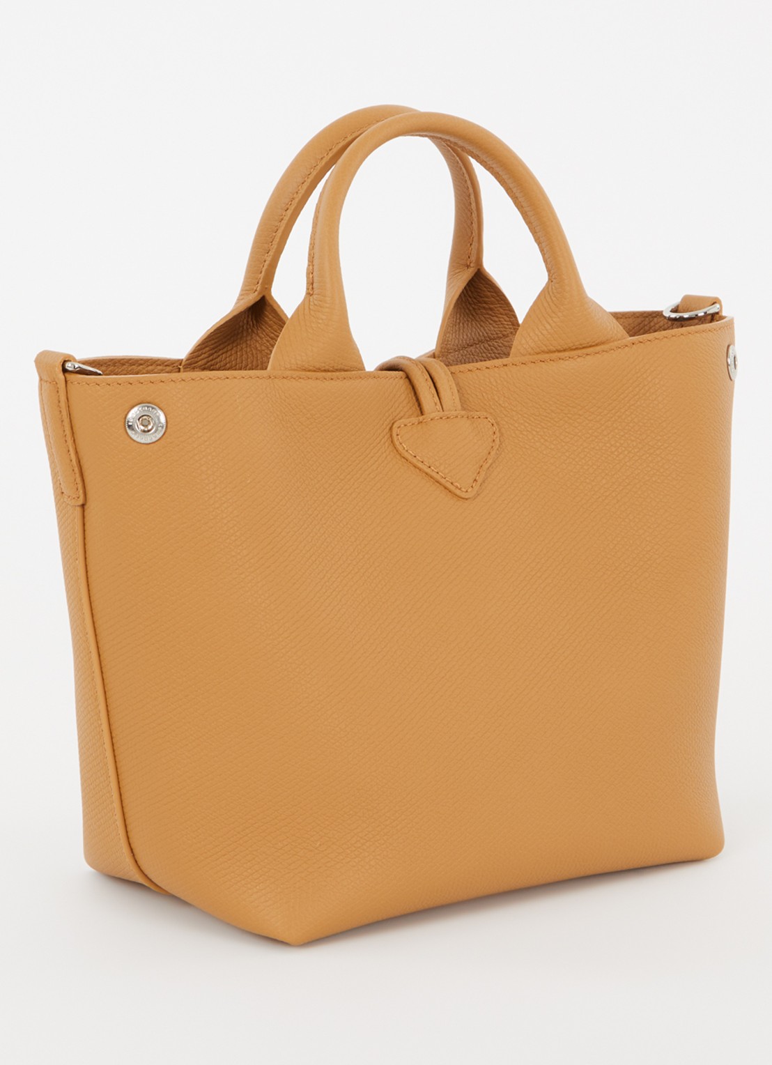 Longchamp Le Roseau handtas S van leer met afneembare schouderriem  - achterkant 4 cognac
