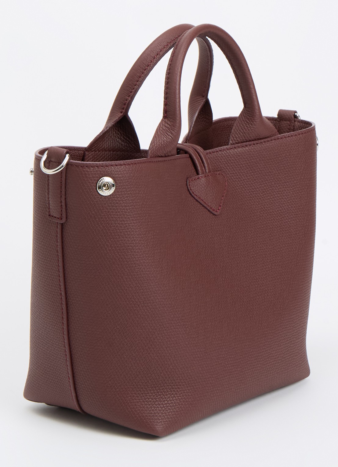 Longchamp Le Roseau handtas S van leer - achterkant 5 bordeauxrood