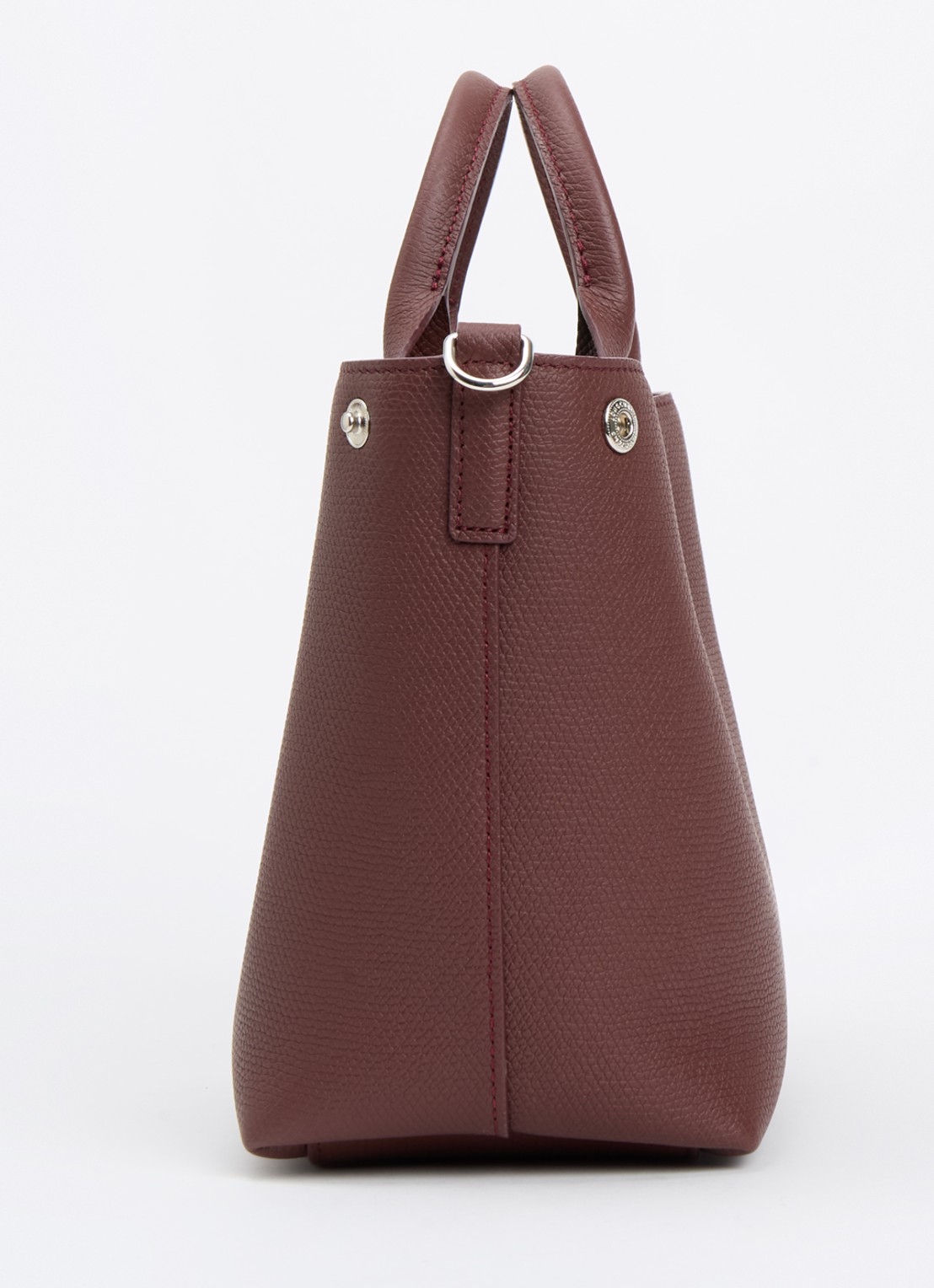 Longchamp Le Roseau handtas S van leer - detail 2 bordeauxrood