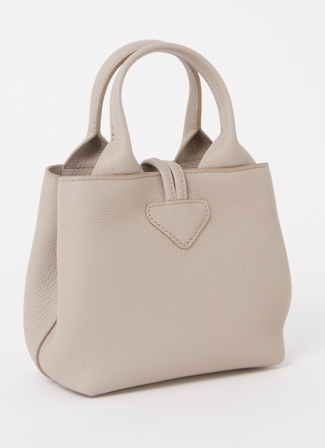 Longchamp Le Roseau handtas XS van leer met afneembare schouderriem - achterkant 6 beige