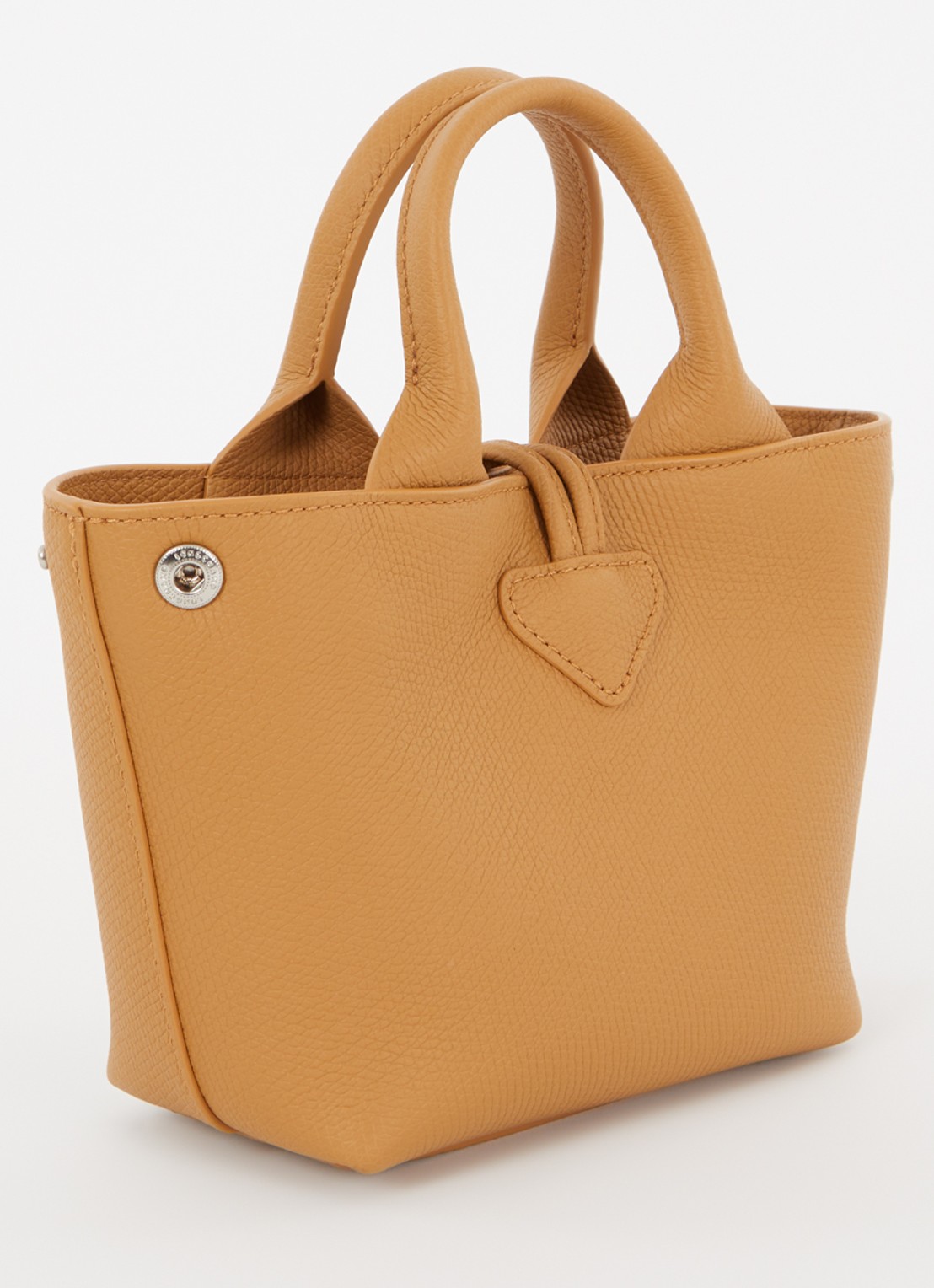 Longchamp Le Roseau handtas XS van leer met afneembare schouderriem - achterkant donkeroranje