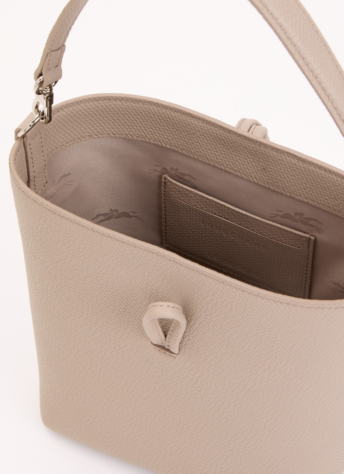 Longchamp Le Roseau handtas XS van leer met afneembare schouderriem - detail 5 beige