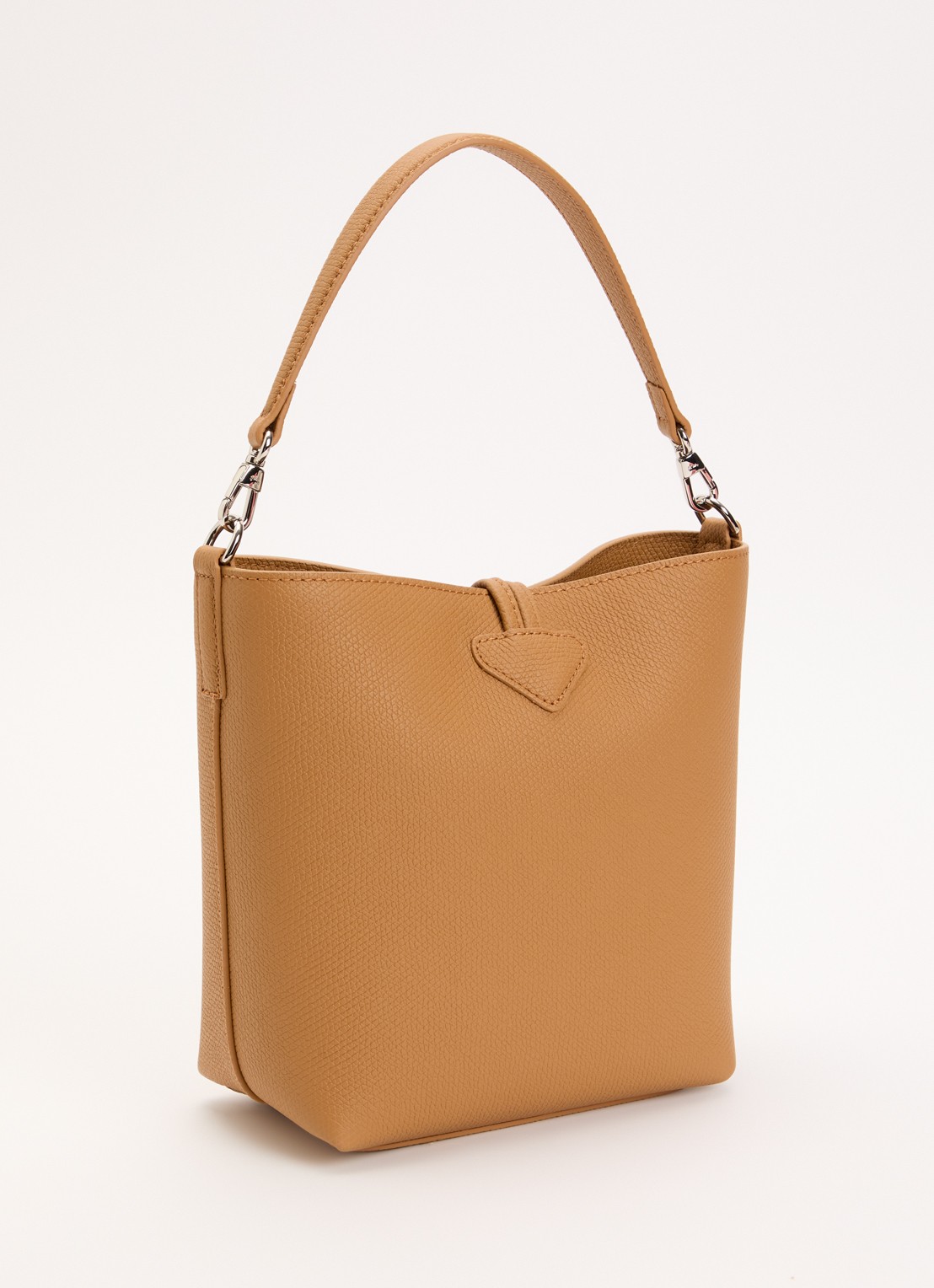 Longchamp Le Roseau handtas XS van leer met afneembare schouderriem - achterkant 4 camel