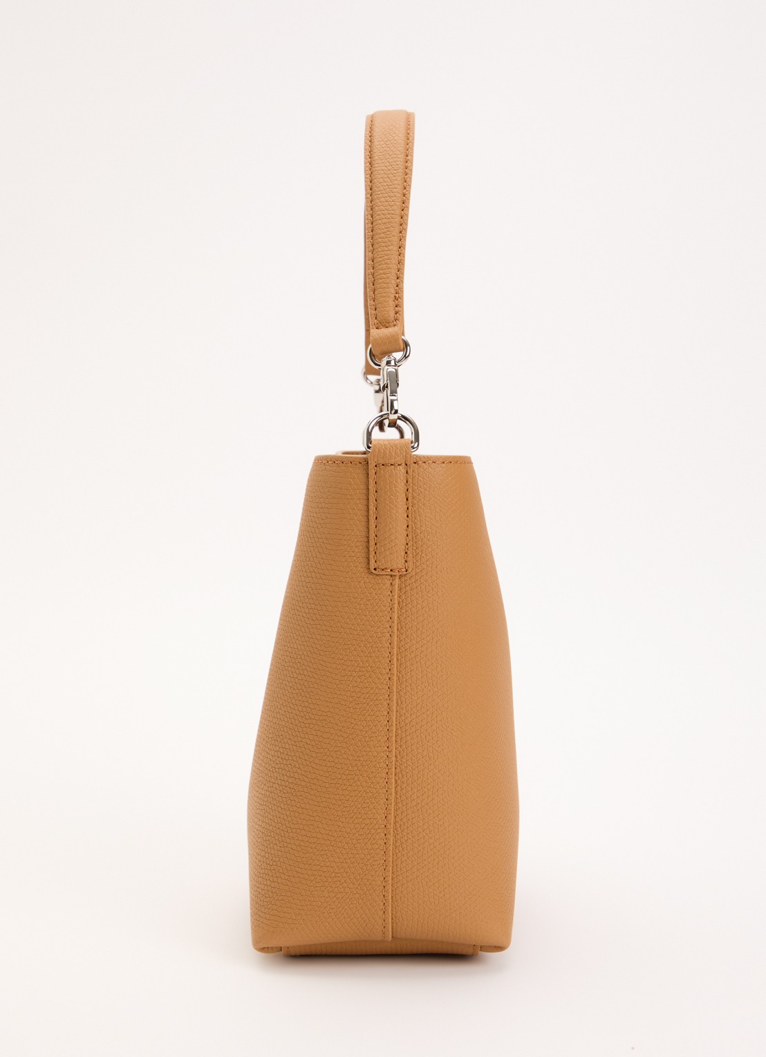 Longchamp Le Roseau handtas XS van leer met afneembare schouderriem - detail 6 camel