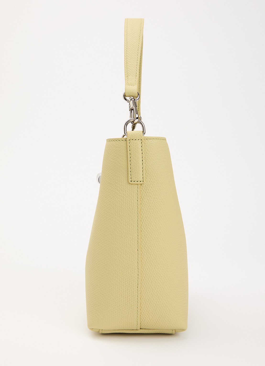 Longchamp Le Roseau handtas XS van leer met afneembare schouderriem - detail 5 lichtgroen