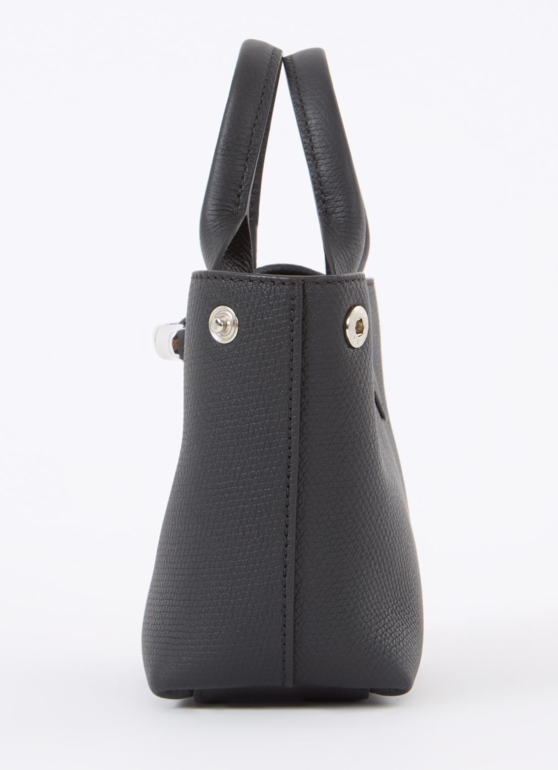 Longchamp Le Roseau handtas XS van leer - detail 3 zwart