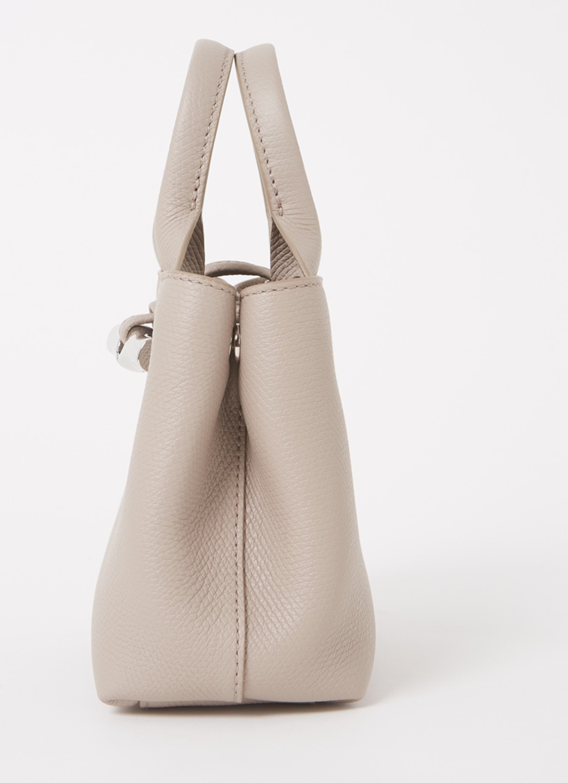 Longchamp Le Roseau handtas XS van leer - detail 5 beige