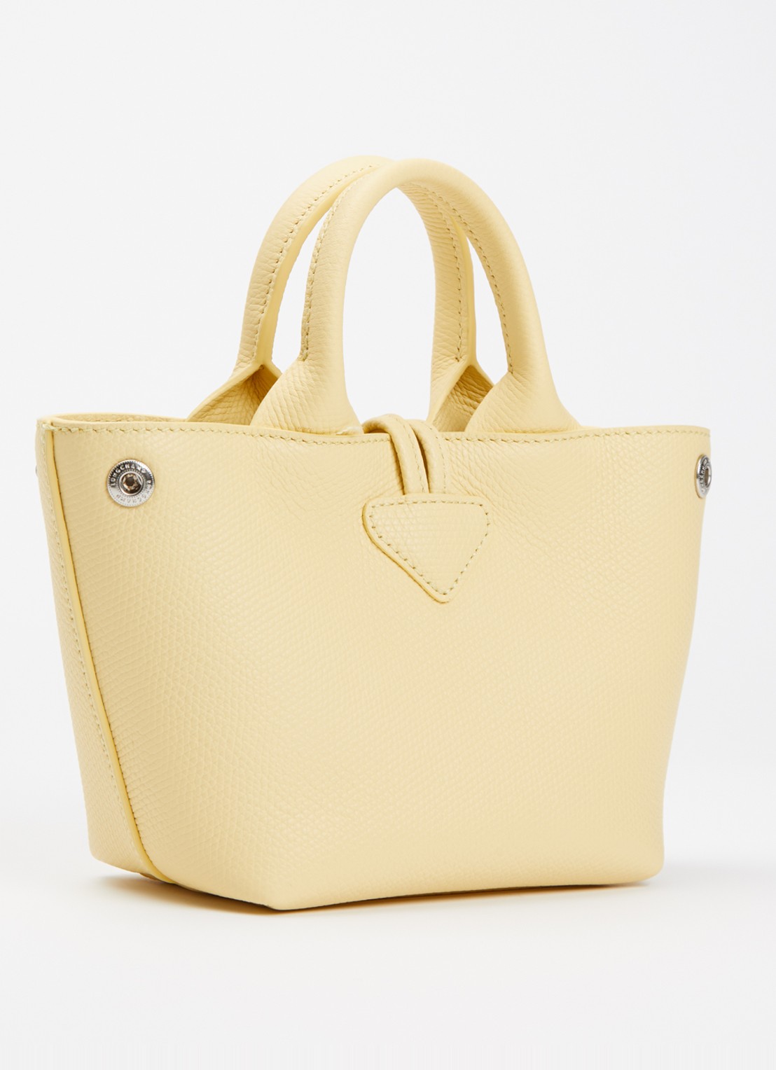 Longchamp Le Roseau handtas XS van leer - achterkant geel