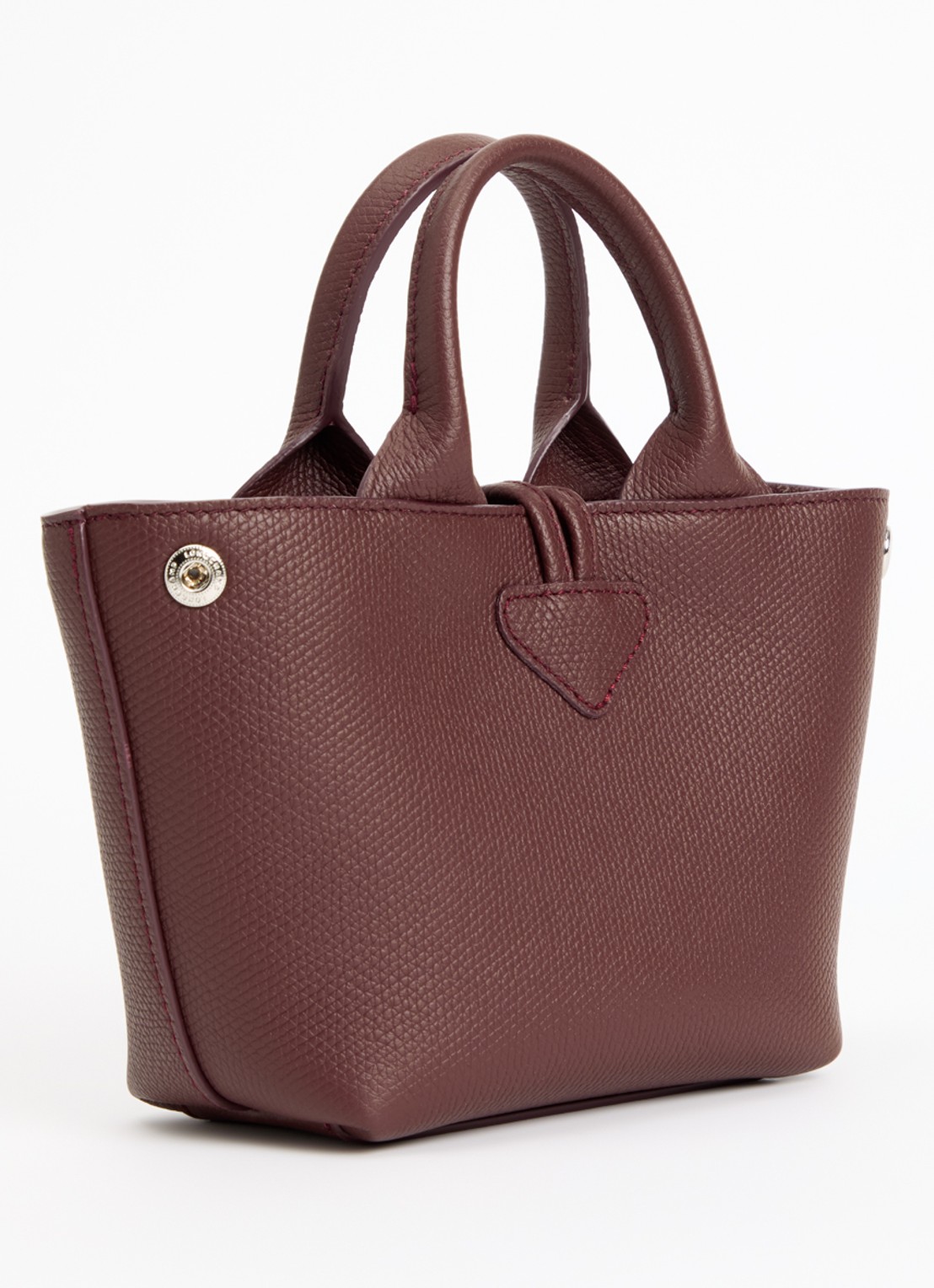 Longchamp Le Roseau handtas XS van leer - achterkant 5 bordeauxrood