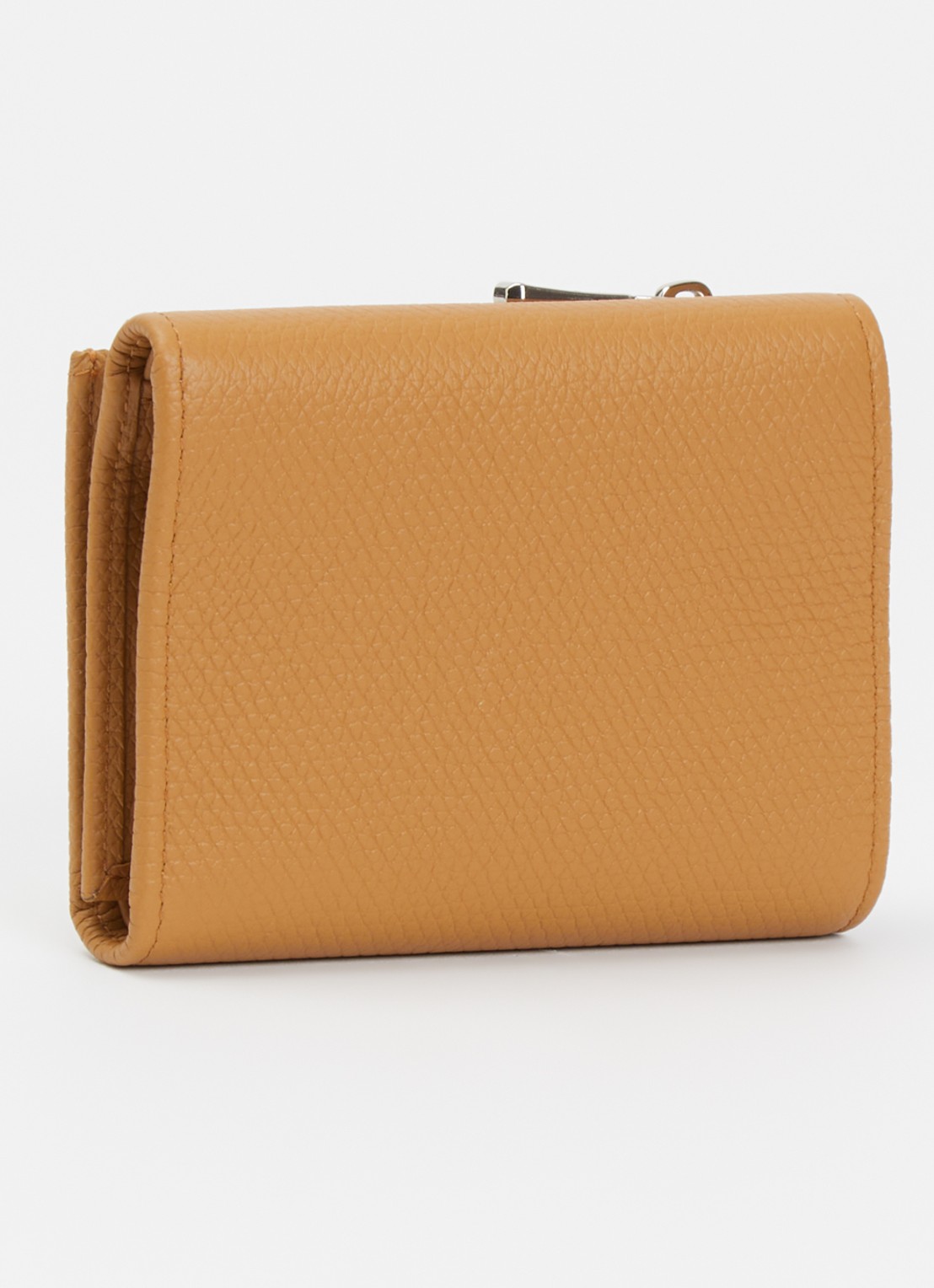 Longchamp Le Roseau portemonnee van leer met structuur - achterkant 3 cognac
