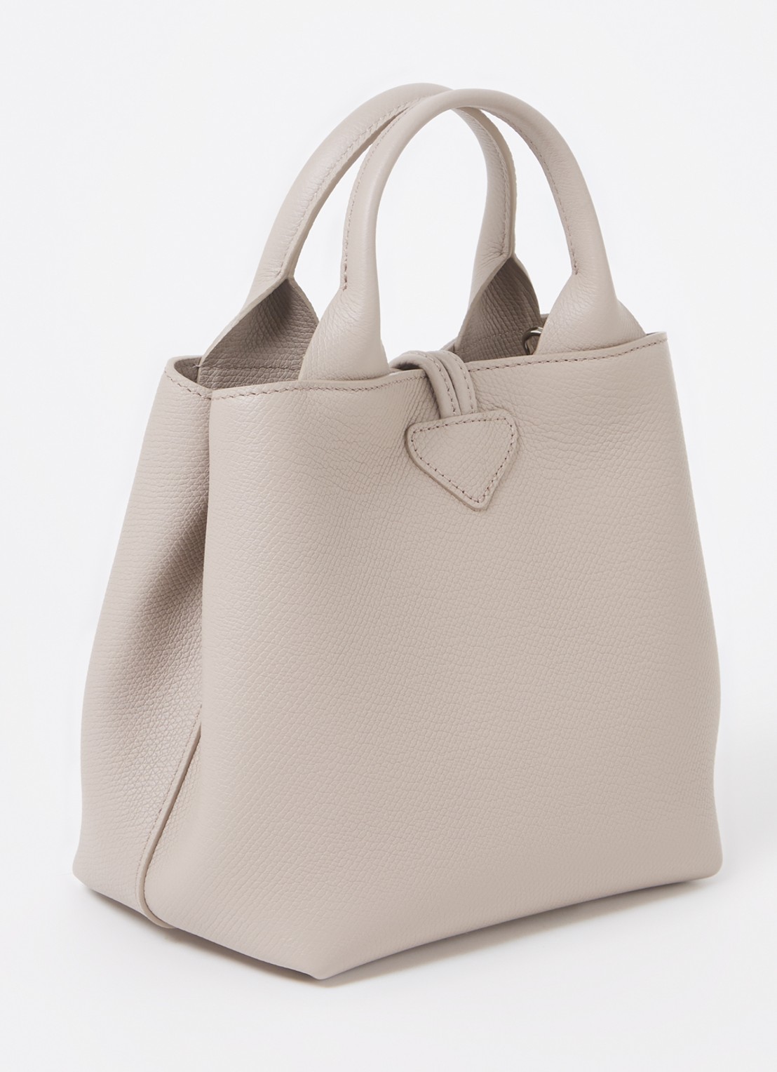 Longchamp Le Roseau S handtas van leer met afneembare schouderriem - achterkant beige