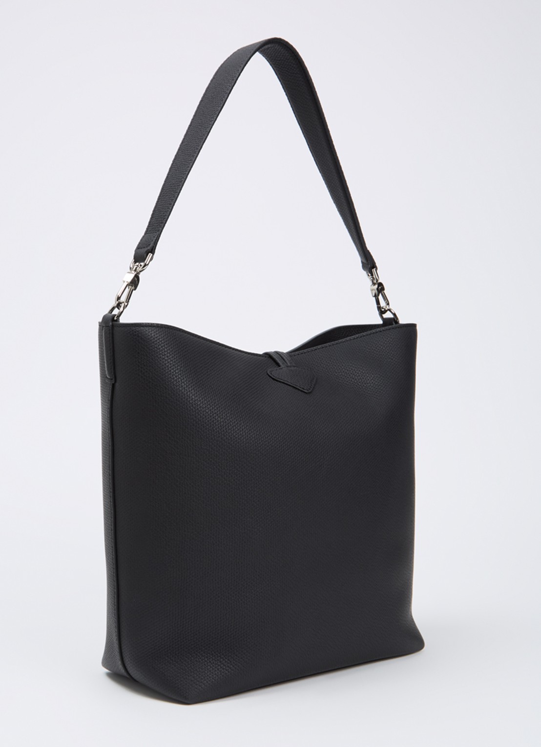 Longchamp Le Roseau schoudertas M van leer - achterkant 4 zwart