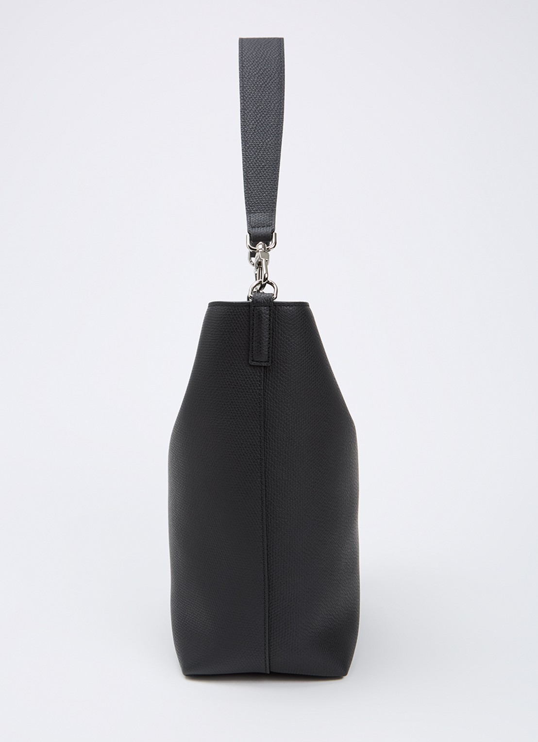 Longchamp Le Roseau schoudertas M van leer - detail 2 zwart