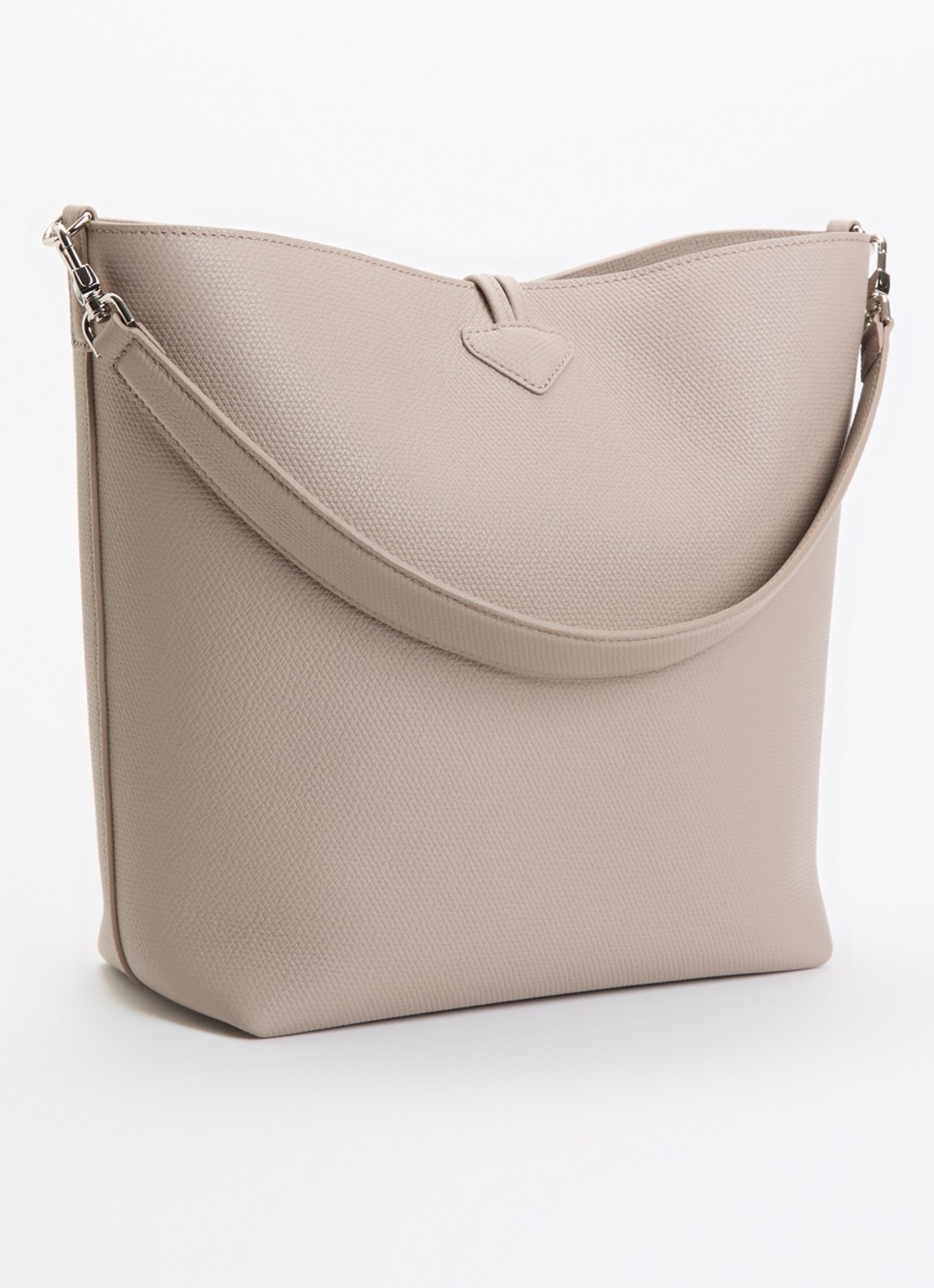 Longchamp Le Roseau schoudertas M van leer - achterkant beige