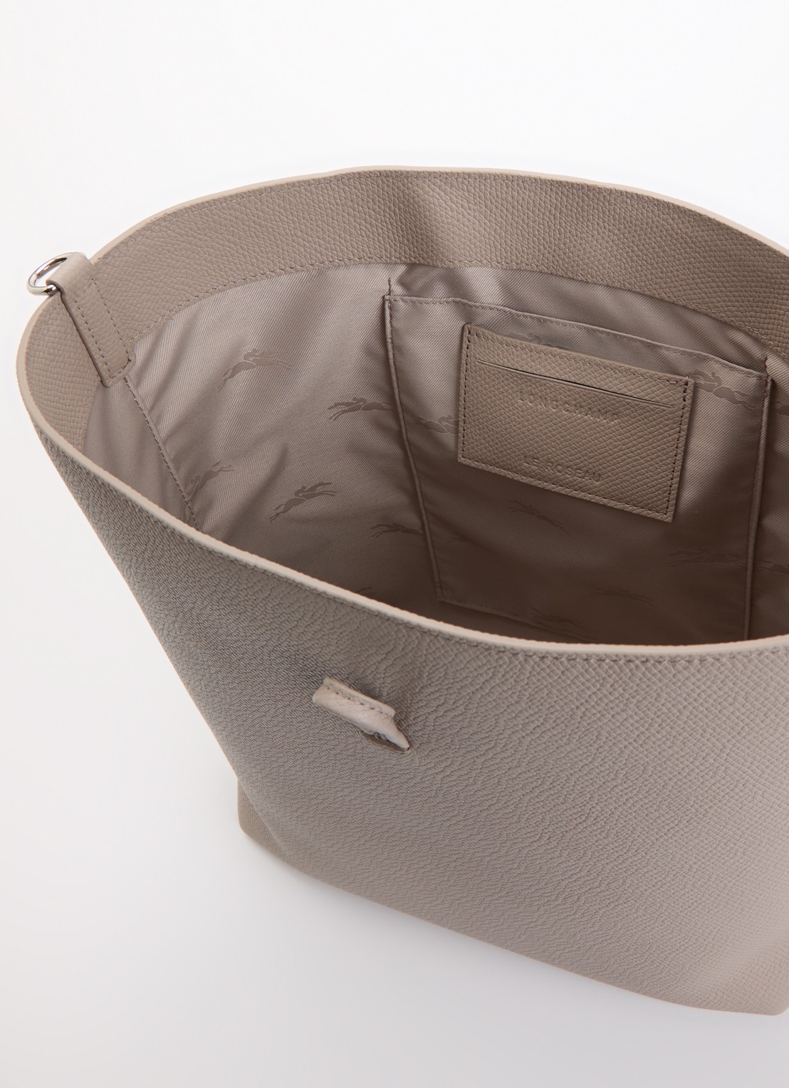 Longchamp Le Roseau schoudertas M van leer - detail 2 beige