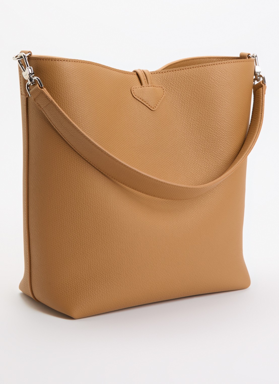 Longchamp Le Roseau schoudertas M van leer - achterkant 4 bruin