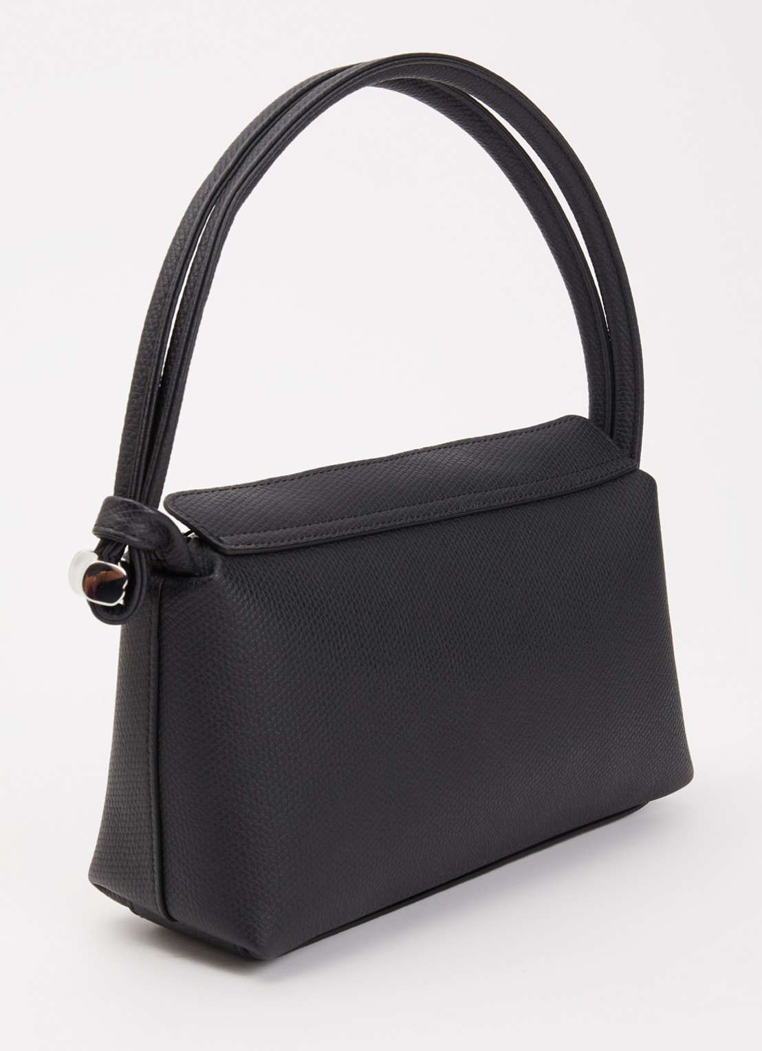 Longchamp Le Roseau schoudertas M van leer  - achterkant zwart
