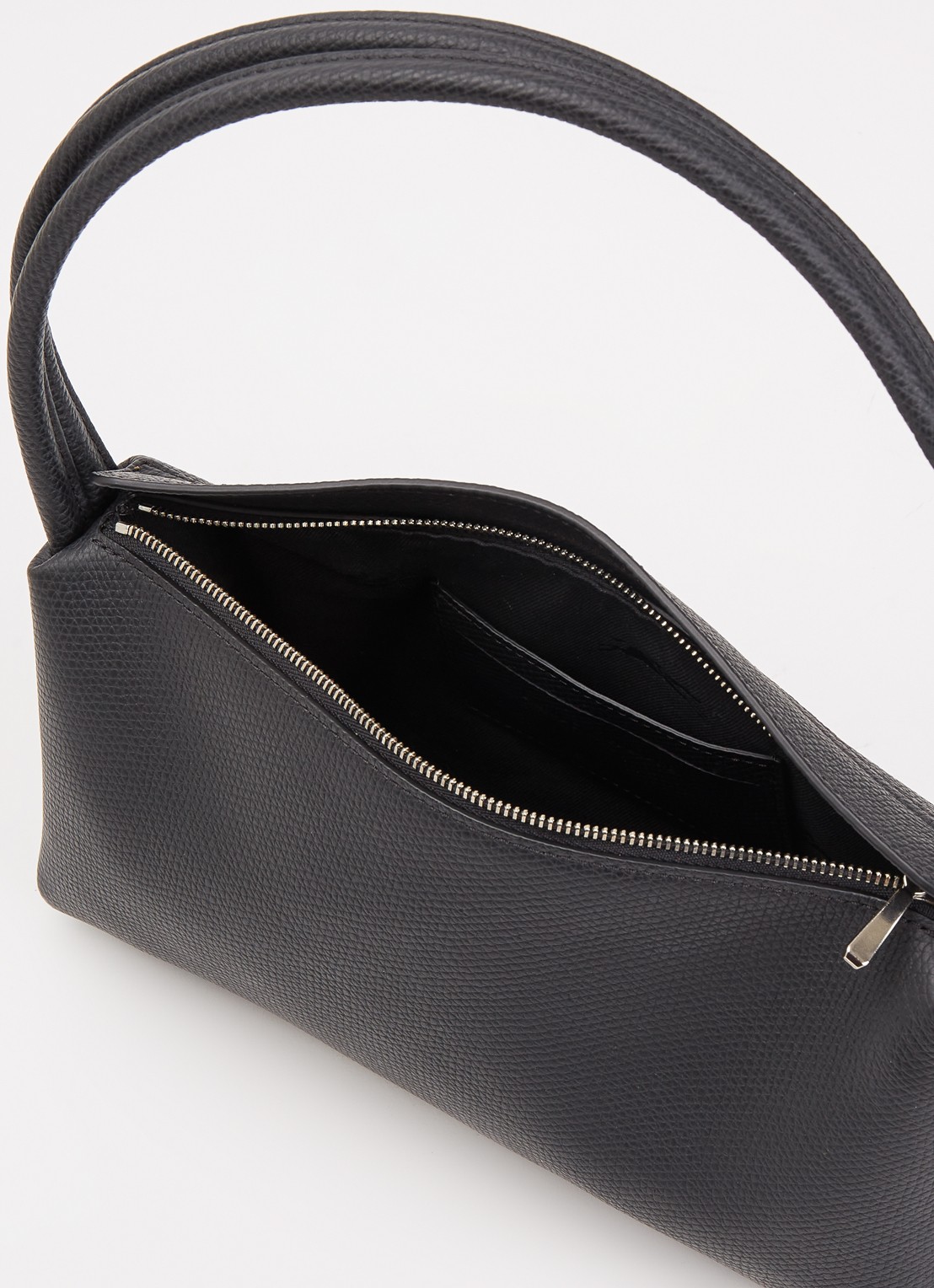 Longchamp Le Roseau schoudertas M van leer  - detail 4 zwart
