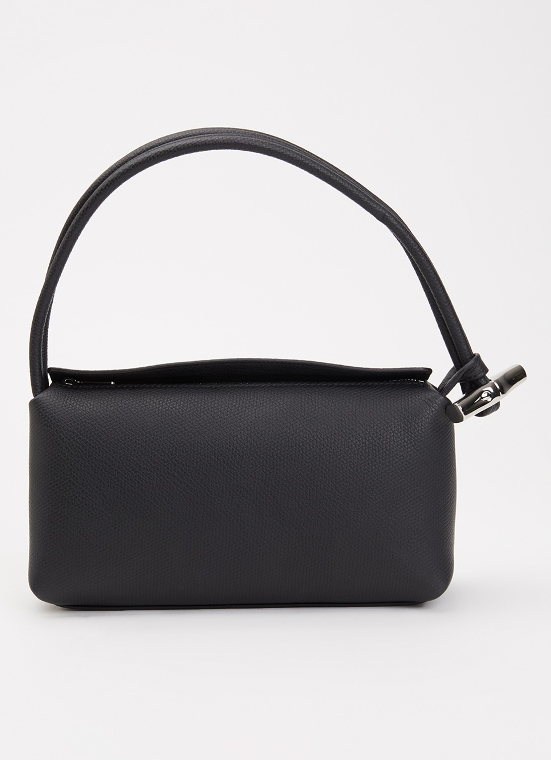 Longchamp Le Roseau schoudertas M van leer  - voorkant 2 zwart