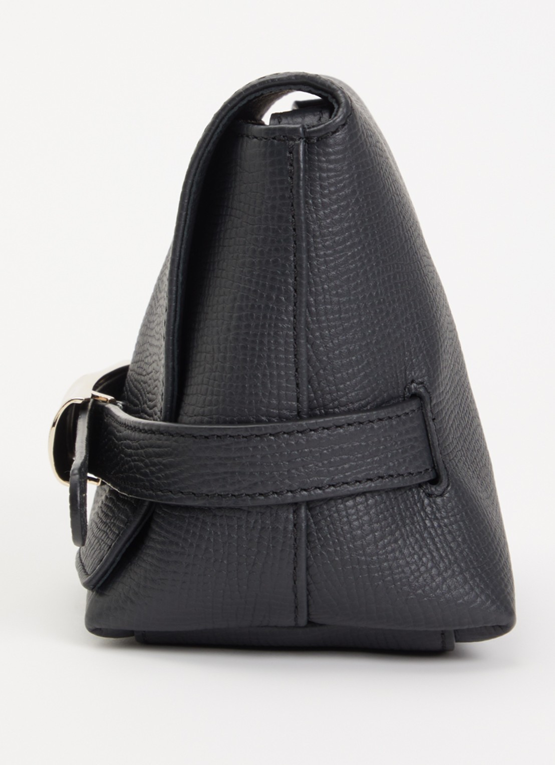 Longchamp Le Smart crossbodytas S van leer  - detail 4 zwart